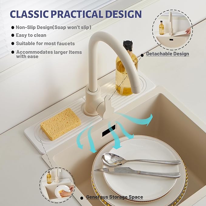 Stone Faucet Mat for Kitchen Sink, Faucet Mat Fast Drying Diatomite | Sink - Image 5
