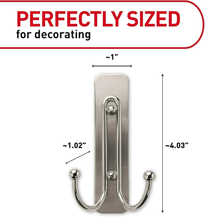 Command Large Bronze Double Hooks, 2 Hooks, 2 Strips | Damage-Free Wall Hooks - Image 3
