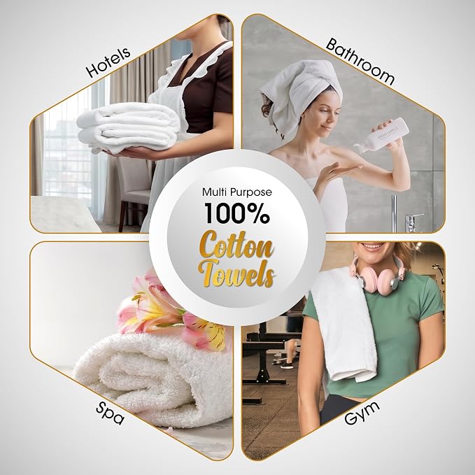 100% Cotton Hand Towels 18x28 Inches, 600 GSM, Soft & Absorbent - Image 6