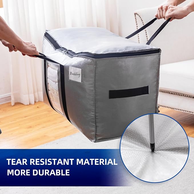 TAILI 4 Pack Silver Extra Large Moving Bags, Storage Bag - Image 8