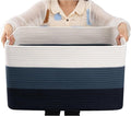 OIAHOMY Blanket Basket Laundry Basket Dog Toy Basket 75L Gradient Blue by MasterofSpaceOptimization
