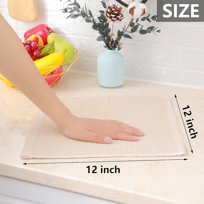Homaxy 100% Cotton Waffle Weave Kitchen Dish Cloths 8-Pack, Ultra Soft - Image 5