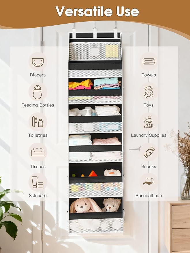 Over the Door Organizer, Heavy-Duty 6-Shelf Hanging Storage - Image 8
