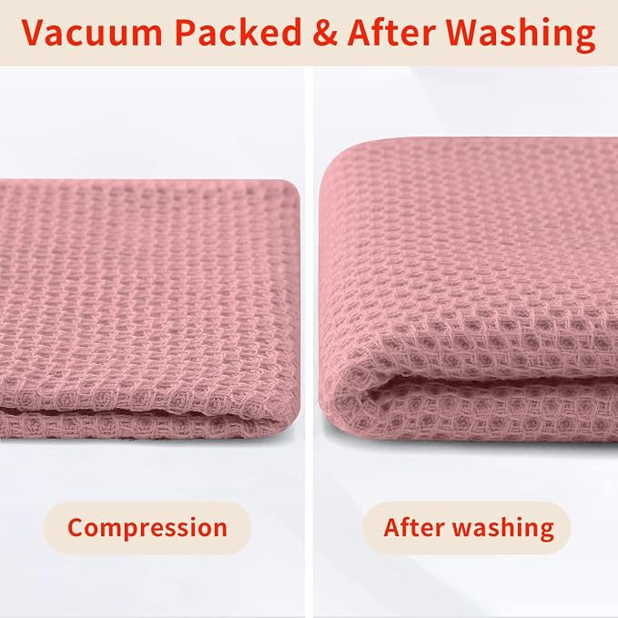 Homaxy 100% Cotton Waffle Weave Kitchen Dish Towels 6-Pack, Dried Rose | 13 x - Image 8