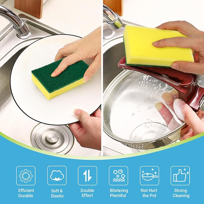 AIDEA Sponges Kitchen, 24-PK Heavy Duty Dish Sponges Kitchen, Scrub Sponges | - Image 3