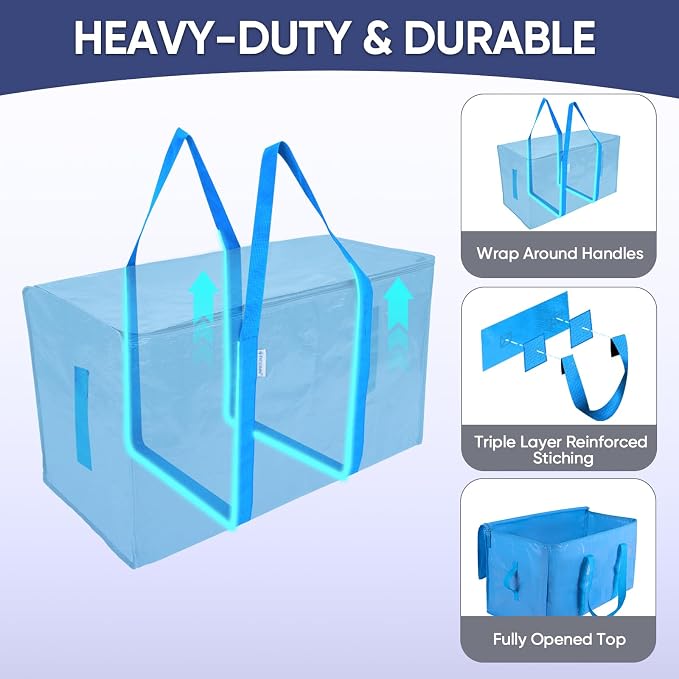 TICONN 6 Pack Extra Large Moving Bags Heavy Duty - Image 3