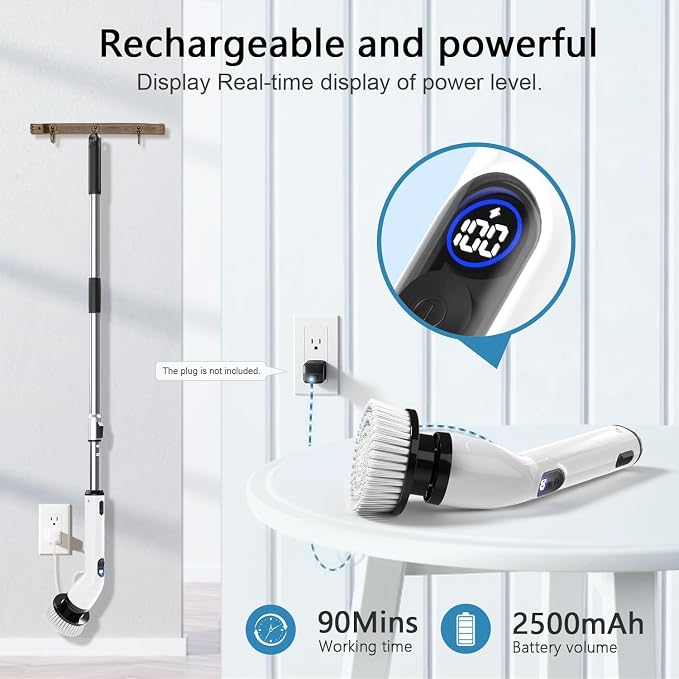 Electric Spin Scrubber, 8 Replaceable Brush Heads - Image 5