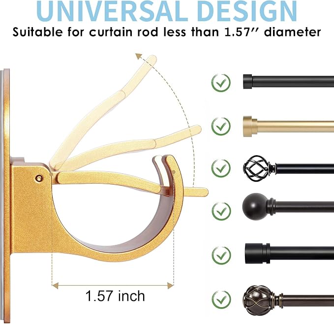 No Drill Curtain Rod Holder Hangers - Image 2
