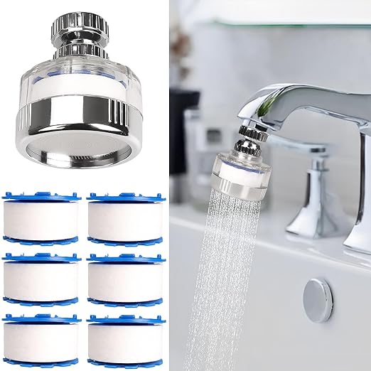 7Pcs Sink Water Filter with Filter Elements Set, Universal Sink Faucet Filter by Dexspoeny