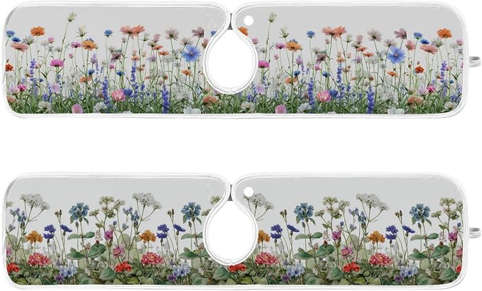 Wildflower Blomming 01 Blue Sink Mat by Tatenale