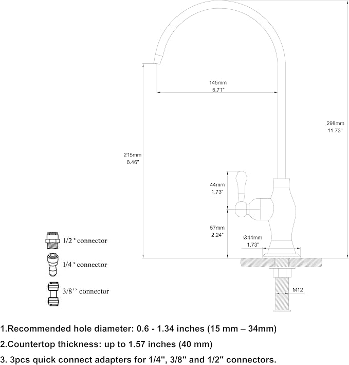 Delle Rosa Drinking Water Faucet, Stainless Steel Kitchen Water Filter Faucet - Image 5