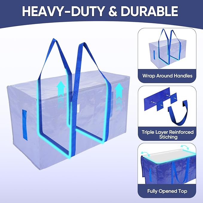 TICONN 4 Pack Extra Large Moving Bags Heavy Duty - Image 2