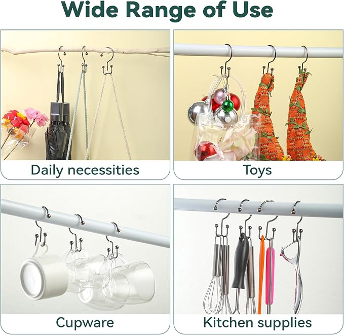 24 Pcs Shower Curtain Hooks, Goowin Shower Curtain Rings, Durable Rust Proof - Image 7