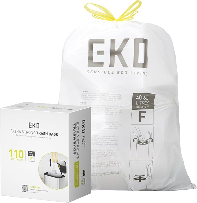 EKO 13 Gallon / 40-60 Liter, Extra-Strong Unscented Garbage Bags, Easy-Dispense by Unknown