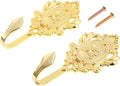 Curtain Tiebacks Small Lightweight Hooks, Vintage Gold Rose Pattern, Includes by Hicello