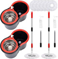 Spin Mop and Bucket with Wringer Set, 6 Mop Refills by PULNDA