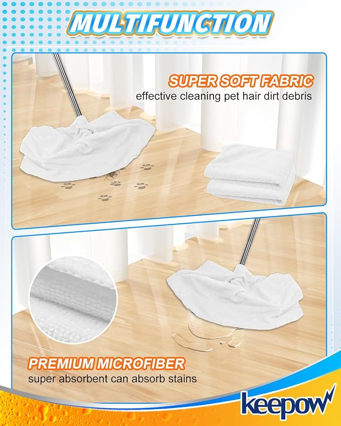 KEEPOW 4 Pack Floor Mop Towel for Floor Cleaning, Cuban Mop Cloth, Highly - Image 5