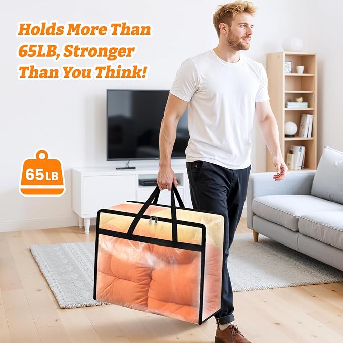 BlissTotes Moving Bags 40L 4PCS, Transparent Containers - Image 2