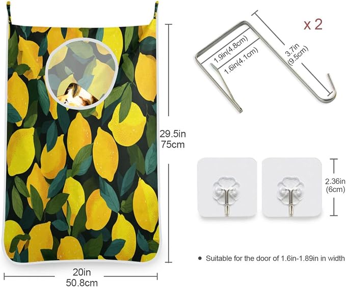 1PC Hanging Laundry Hamper Bag Over the Door Laundry Hamper Wall Hamper Large - Image 3