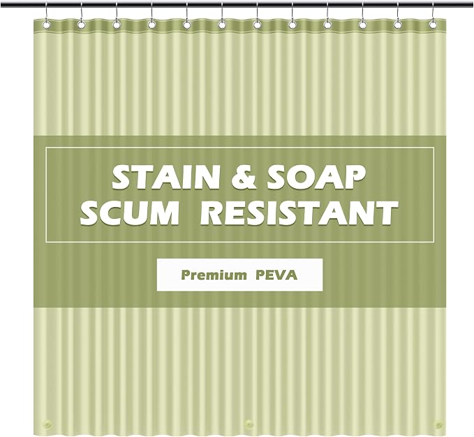 EHZNZIE Sage Shower Curtain Liner 72x72, PEVA Waterproof Bath Curtain, No by EHZNZIE