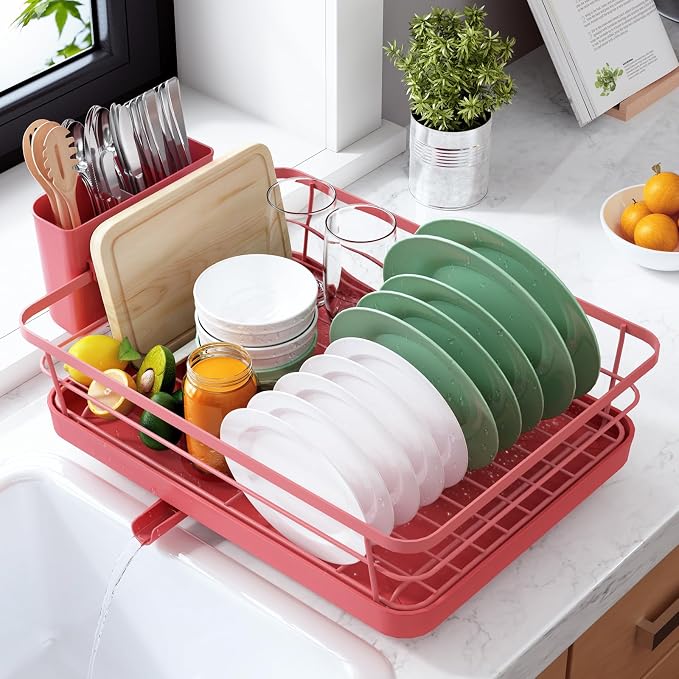Kitsure Dish Drying Rack for Kitchen Counter, Cutlery Holder, Home and by Kitsure