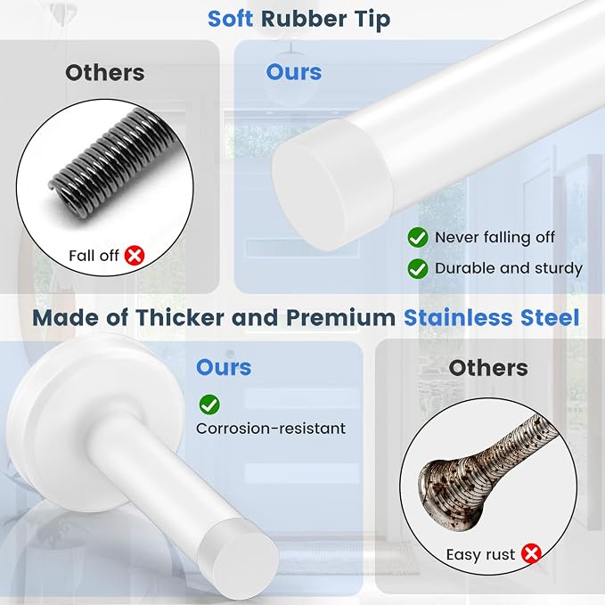 1 Pack Door Stops, Stainless Steel Door Stoppers, No Drilling Door Stops - Image 6