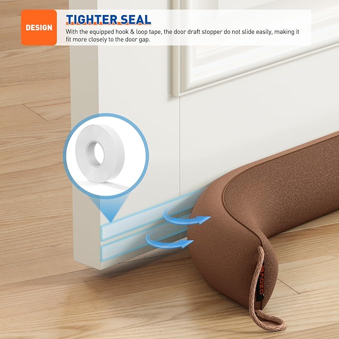 MAGZO Door Draft Stopper 32 Inches, Energy Saving | Weighted Door Noise Blocker - Image 6