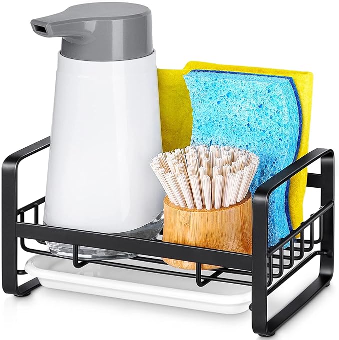 HULISEN Kitchen Sponge Holder, 304 Stainless Steel Sink Caddy - Image 9