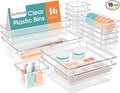 16 PCS Drawer Organizer Set, 5 Size Bathroom and kitchen organizer Trays | by StorMiracle