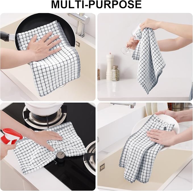 Kitinjoy Cotton 8 Pack Terry Kitchen Towels - Image 4