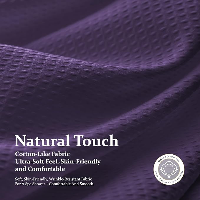 Dynamene Stall Waffle Shower Curtain 256 GSM Heavy Fabric 54x78 Purple - Image 7