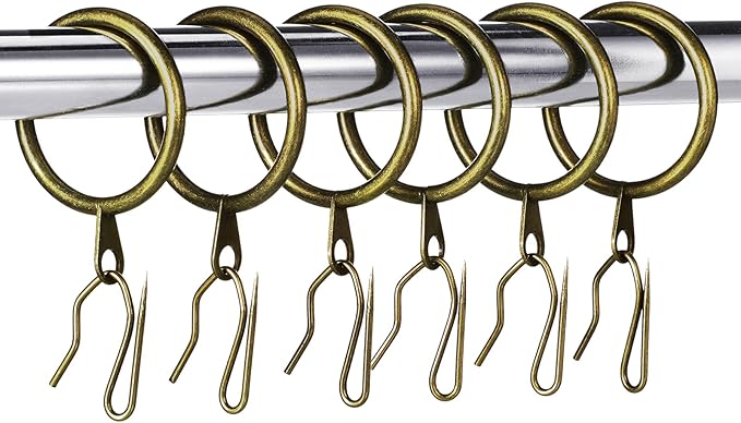 Hotop 30 Pcs Metal Curtain Rings by HOTOP