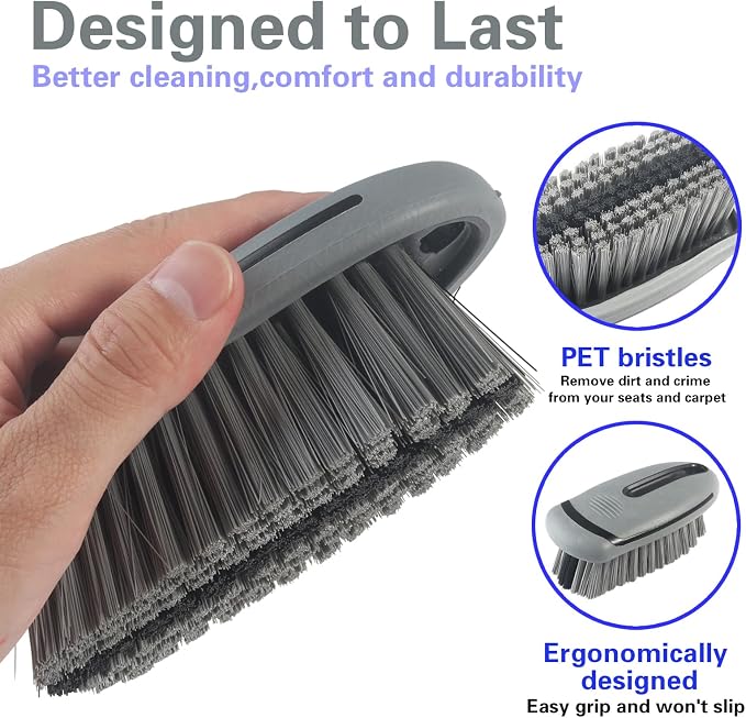 Carpet and Upholstery Cleaning Brush, Carpet Scrubber Stiff Bristle Detailing - Image 3
