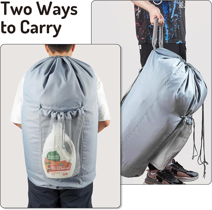 Seiritex Backpack Laundry Bag, Large Laundry Backpack - Image 5