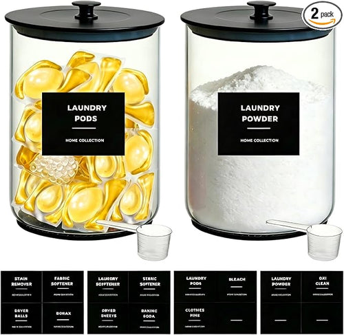 1 Gallon Glass Laundry Detergent Dispenser-Laundry Room Organization-Black by Unknown