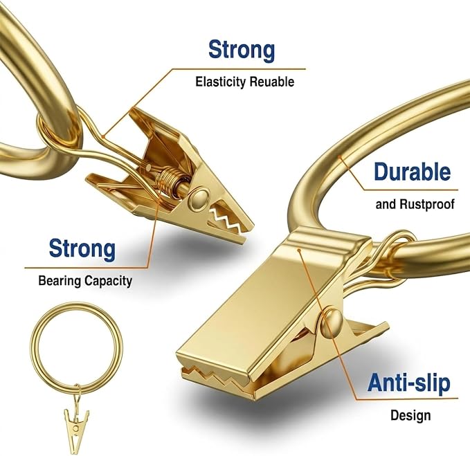 Lansian 44 Pack Curtain Rings - Image 7