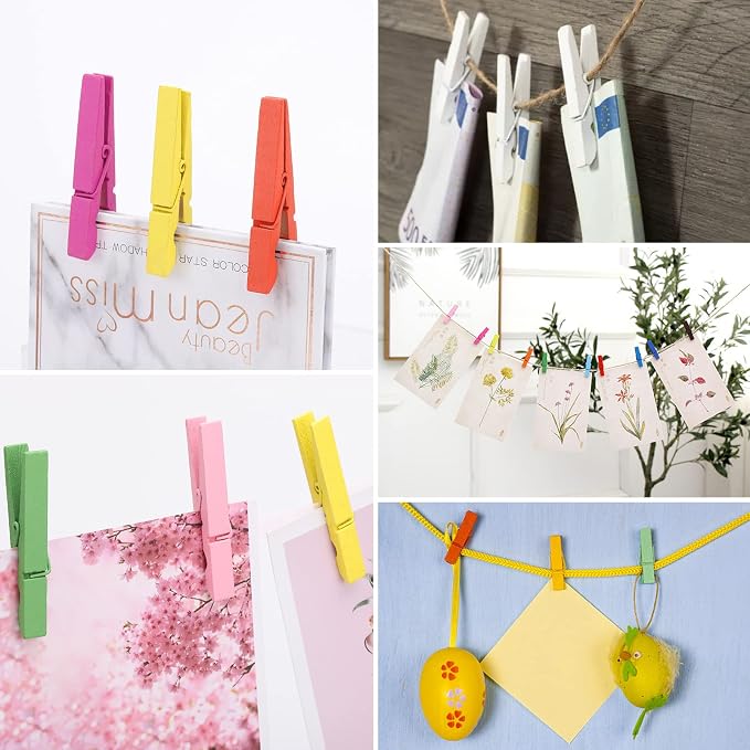100pcs Colored Clothespins Wooden Heavy Duty Clothes Pins - Image 4