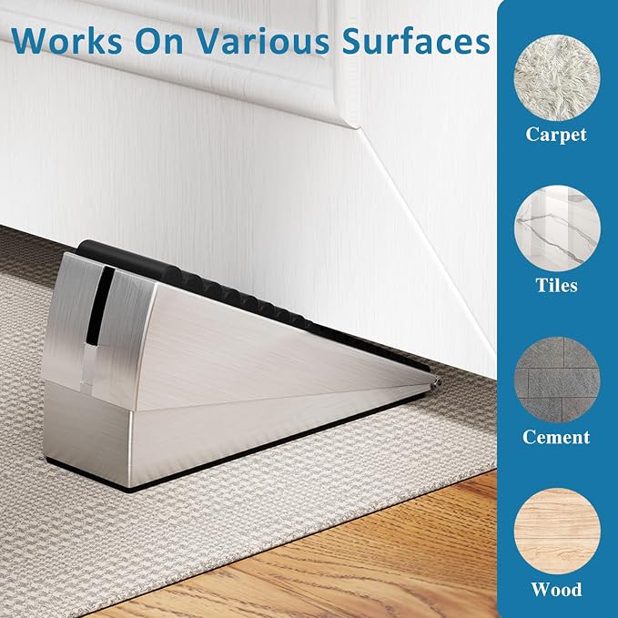 Optish Heavy Duty Door Stopper, Adjustable Spring Large Stopper, 3 Inches High - Image 5