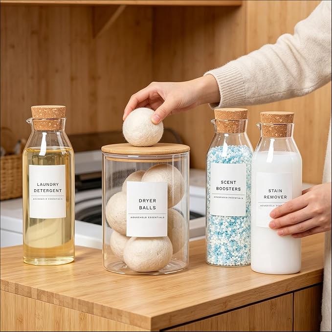 Liquid Laundry Detergent Container, Glass Detergent Bottle - Image 3