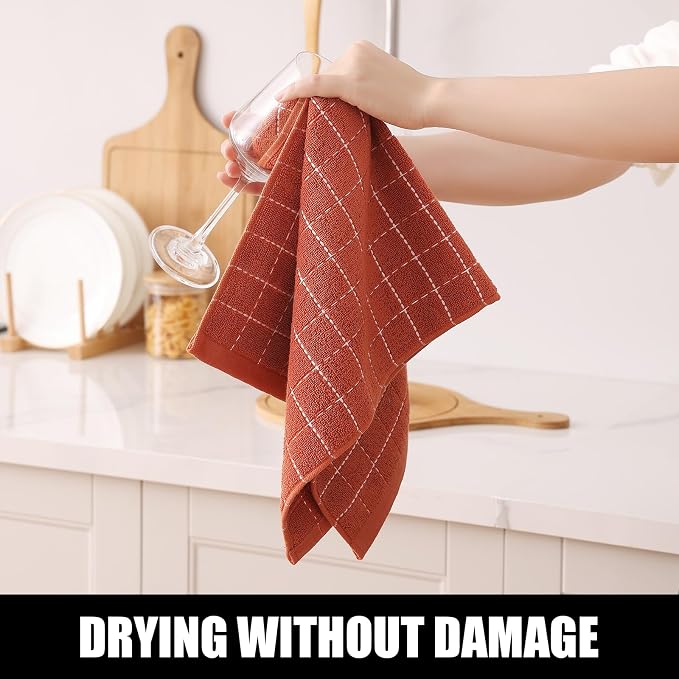 Homaxy 100% Cotton Terry Kitchen Dish Cloths, 12 Pack - Image 4