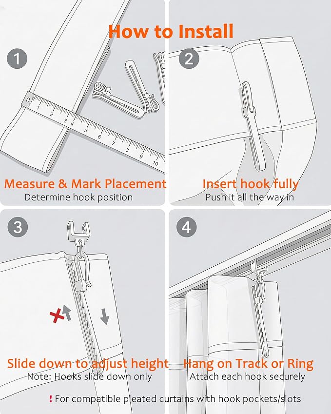 Adjustable Pinch Pleat Curtain Hooks, Only - Image 4