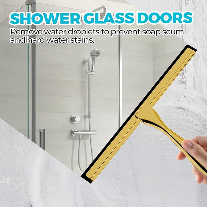 12" Shower Squeegee for Glass Doors, Tile Walls, Car Windows, New Home - Image 3