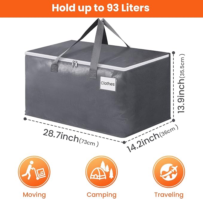 BlissTotes Large Moving Bags, Storage Bags, 93L-10 Pack | Moving Bags - Image 2