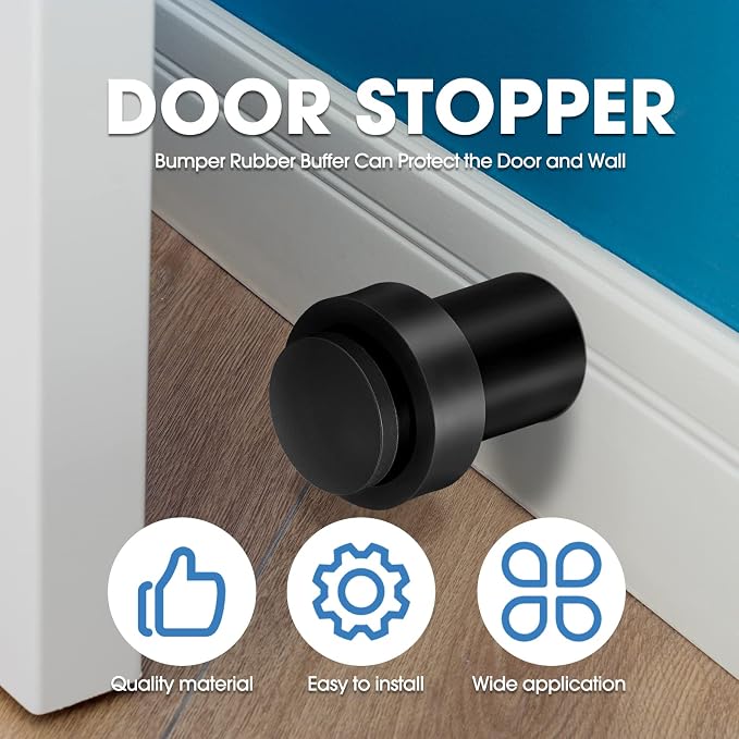 Chumia 10 Pcs Floor Mounted Door Stopper Stainless Steel, Wall Protector - Image 4