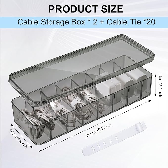 Tatuo 4-Pack Cord Organizer Box - Image 2