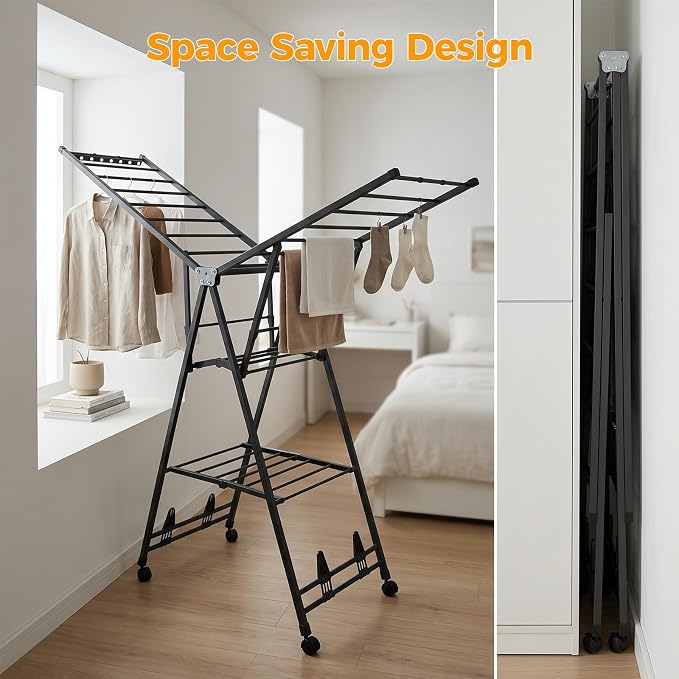 Clothes Rack, 2-Tier Drying Hanger, - Image 5