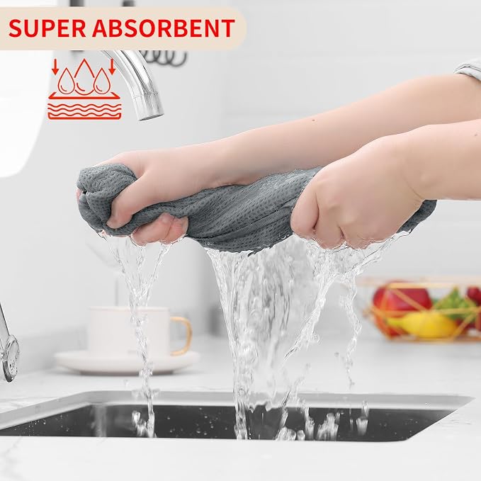 Homaxy 100% Cotton Waffle Weave Kitchen Dish Cloths 24-Pack, Ultra Soft - Image 3