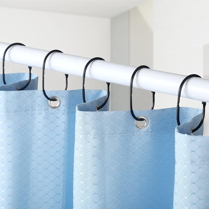 24 Pcs Shower Curtain Rings, Goowin Shower Curtain Hooks, Oval Snap Shower Rings - Image 2