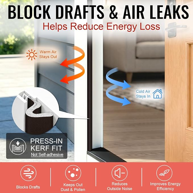 Litaibai 26 ft Kerf Weather Stripping Door Seal - Image 3