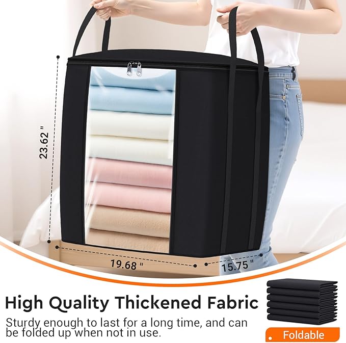 TasticTotes 120L Extra Large Blanket Clothes Storage Bags, 4 Pack | Foldable - Image 2